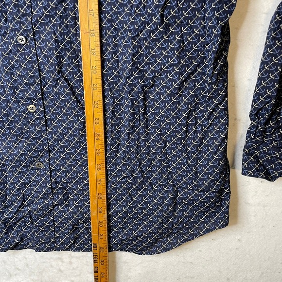 Ralph Lauren Classic Fit XXL Blue Anchor Print Long Sleeve Button Up Shirt - Picture 5 of 10